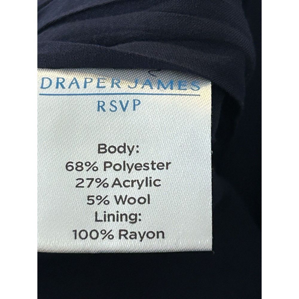 Draper James Straight Wool Blend Plaid Pant in Navy Gold Size 12 Preppy Classic - Picture 6 of 6